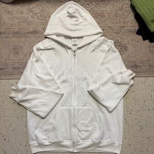 White oversive zip up jacket